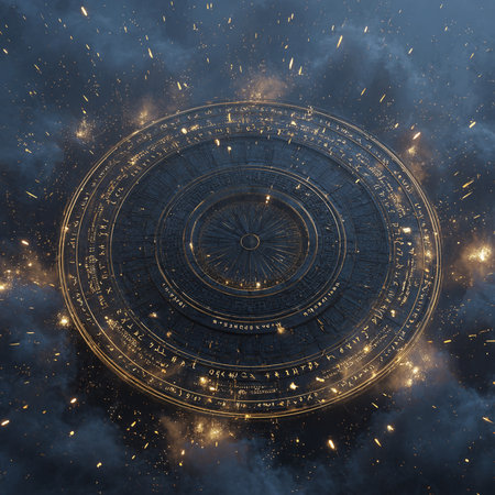 Astronomical chart in space with stars and nebula. 3D renderingの素材