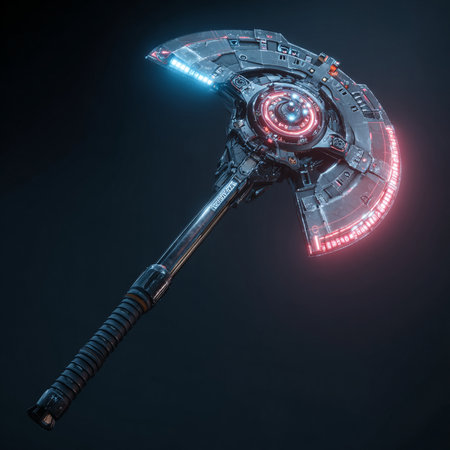 Futuristic space ship with red neon lights. 3d renderingの素材