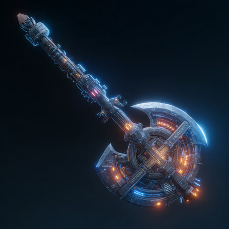 3d rendering of a music instrument with lights in the background.の素材