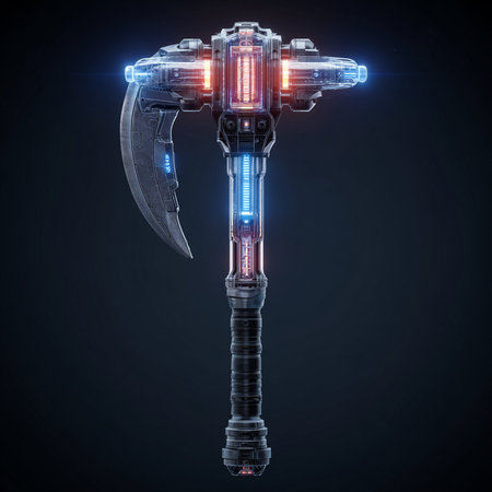 Futuristic robot made of glowing neon lights. 3D renderingの素材