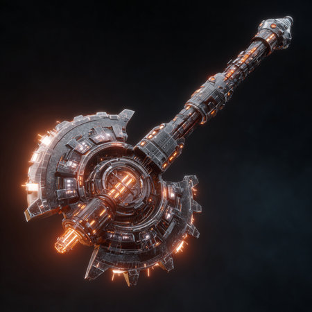 3D rendering of an electric guitar on a dark background with lightsの素材