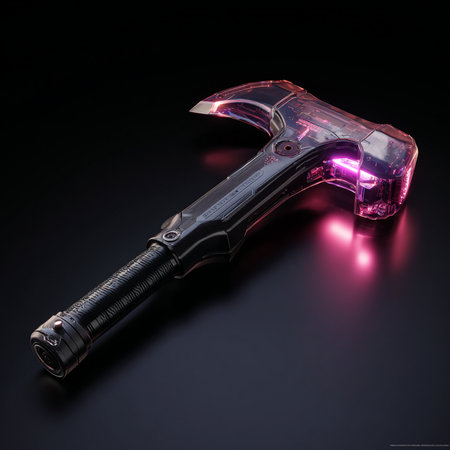 Futuristic laser gun on a black background. 3d renderingの素材