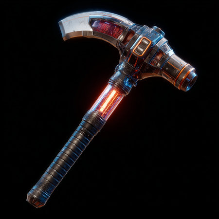 Ax isolated on a black background. 3d render illustration.の素材