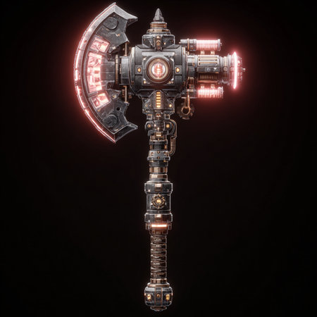 Futuristic robot isolated on black background. 3D rendering.の素材