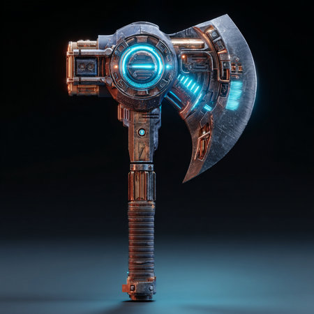 3d rendering of an assault rifle on a black background with neon lightの素材