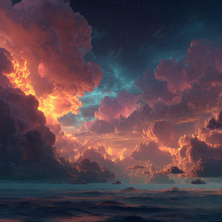 Fantasy alien planet. Mountain and sea. 3D illustrations.の素材