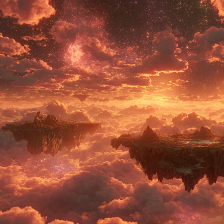 Fantasy alien planet. Mountain and lake. 3D illustrations.の素材