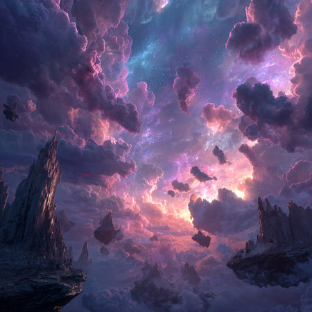 Fantasy alien planet. 3D illustration of a fantasy alien planet.の素材