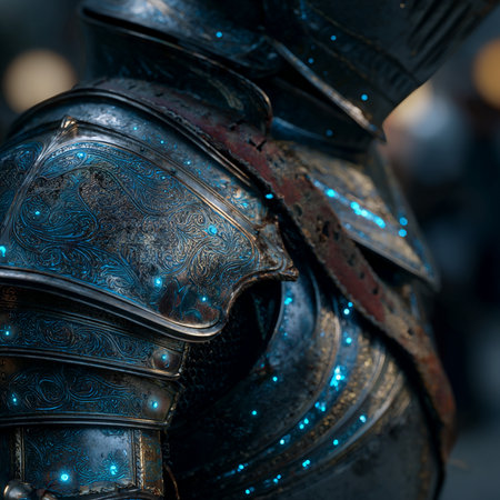 Armor of the medieval knight. Metal protection of the soldier against the weapon of the opponentの素材