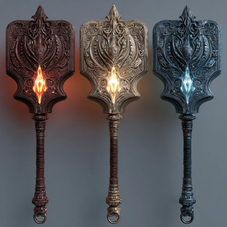 Lanterns in the form of a torch with a flameの素材