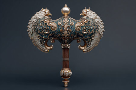 Heraldic shield on a black background. 3d rendering.の素材