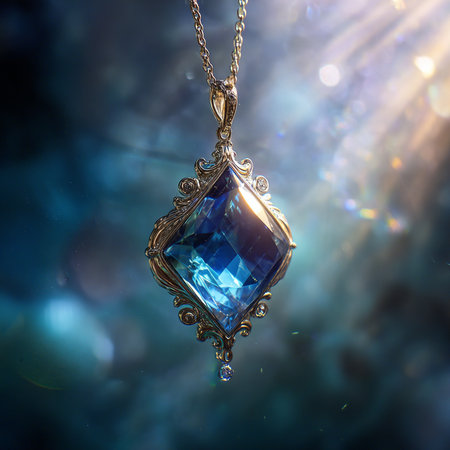 jewelry pendant on the background of a starry skyの素材