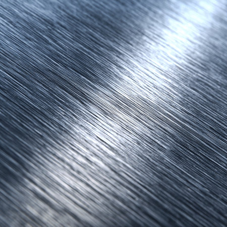 Metal background or texture of brushed steel plate with reflections. Iron plate and shinyの素材