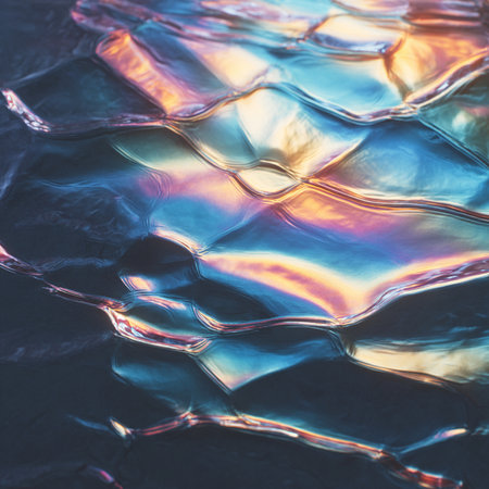 Colorful abstract background of water ripples on the surface of the waterの素材