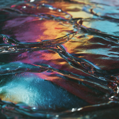 abstract background of colorful oil paint on the water, macro photoの素材