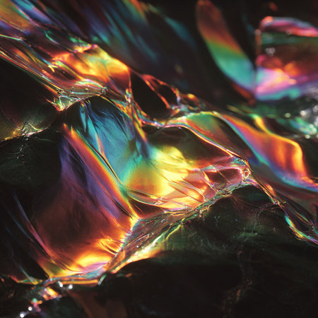 abstract background of colored crystals of glass close-up macro photographyの素材