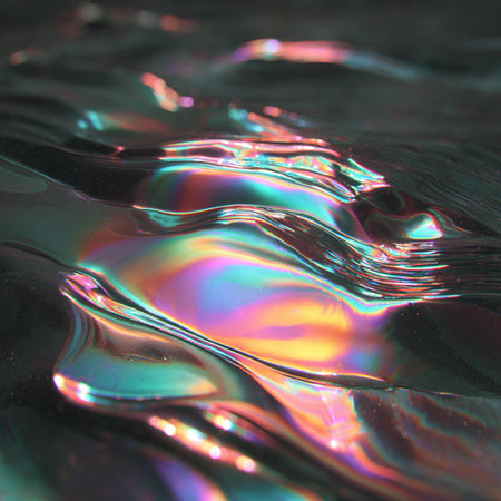 abstract multicolor background of water surface, macro photo.の素材