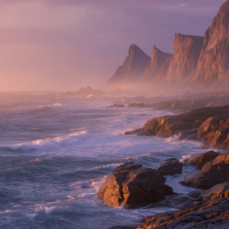 Sunrise at the Atlantic Ocean in Tenerife Canary Islands Spainの素材