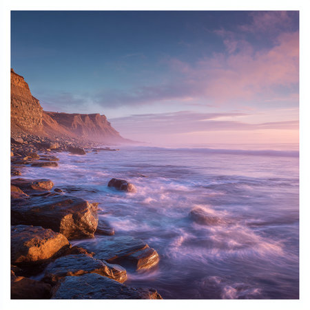 Seascape at sunset. Composition of nature. Toned.の素材