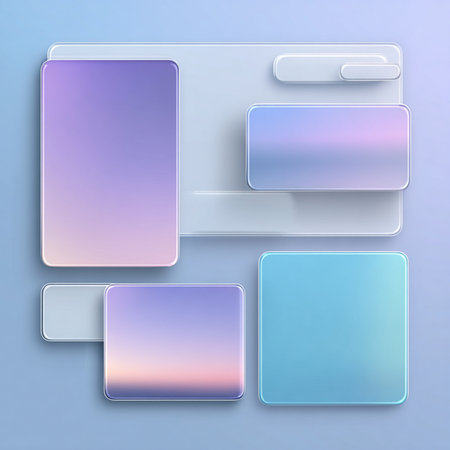 Illustration of a set of glossy web buttons on a light backgroundの素材