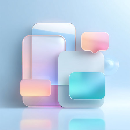 Abstract background with colorful glossy cubes. Vector illustration. Eps 10.の素材