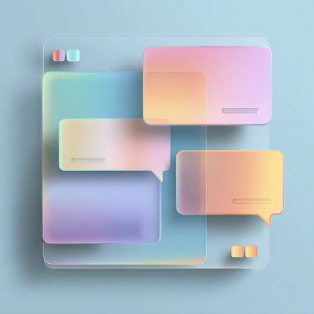 Colorful speech bubbles on blue background. Eps 10 vector file.の素材