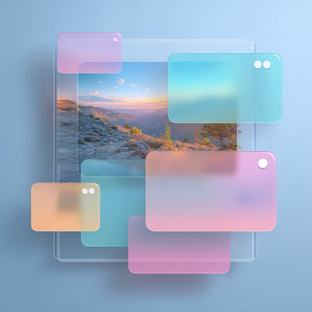 Abstract background with blue and pink squares and a place for your textの素材