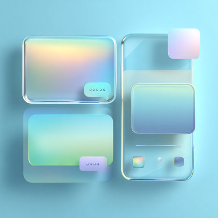 Smartphone mockup. Transparent glass buttons. Vector illustration.の素材
