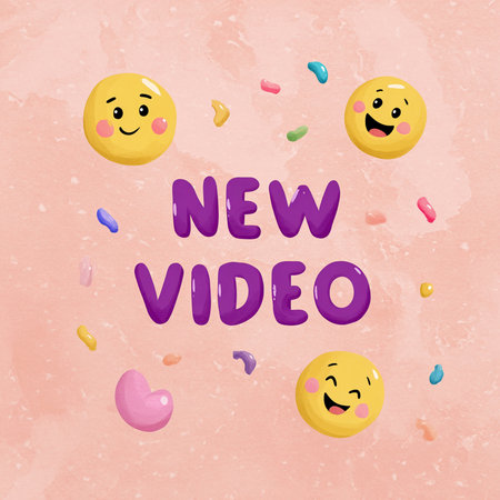 New Vibes. Vector illustration. Cute kawaii donuts.の素材