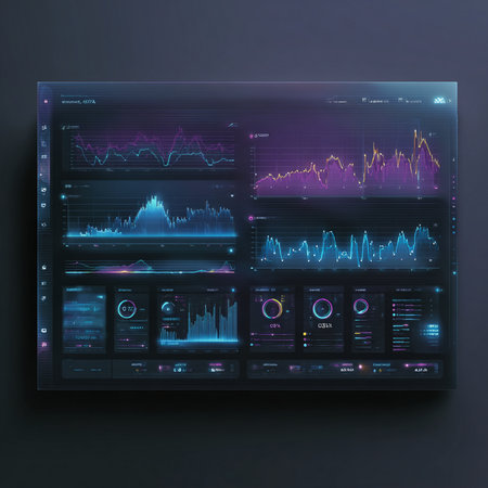 Futuristic interface with infographics and charts. Vector illustration.の素材
