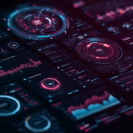 Futuristic touch user interface. 3d rendering toned imageの素材