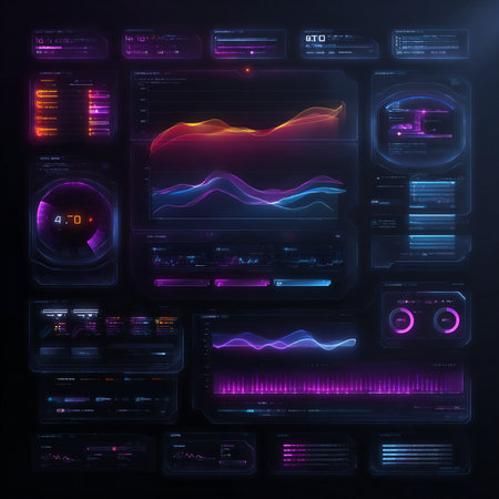 Futuristic user interface. HUD elements. Interface elements for mobile applications. Vector illustration.の素材