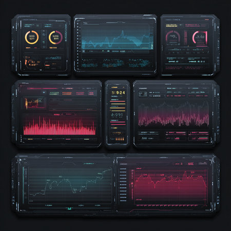 Futuristic virtual graphic touch user interface HUD. For web design and application interface, also useful for infographics. Vector illustration.の素材