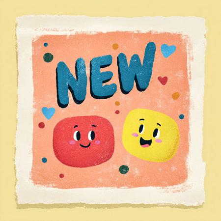 New message on the orange background with cute smiley faces. Vector illustration.の素材