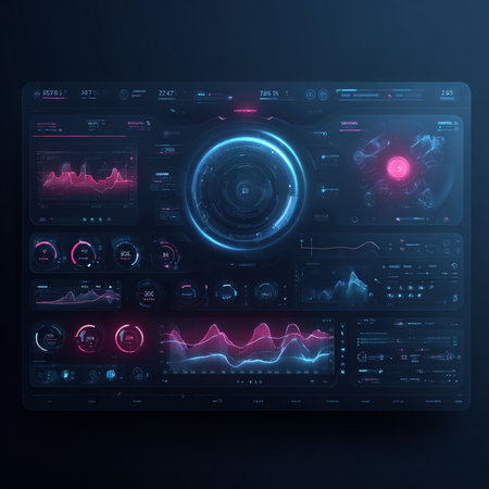 Futuristic virtual graphic touch user interface, HUD. For web design and application interface, also useful for infographics. Vector illustration.の素材
