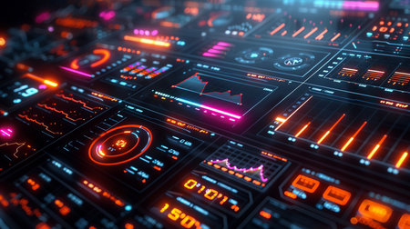 Futuristic HUD interface. Futuristic user interface. 3d renderingの素材