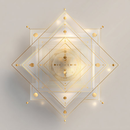 Abstract geometric background with golden elements. Vector illustration for your design.の素材