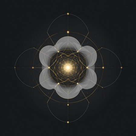 Sacred geometry symbol. Geometric circle element made in vector.の素材