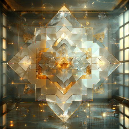 3D illustration of abstract fractal background for creative design looks like diamondの素材
