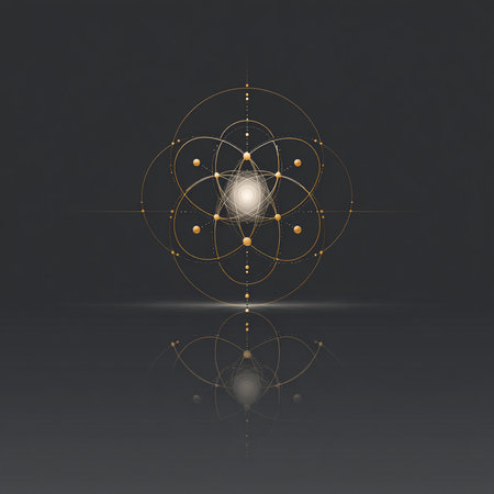 Vector illustration of Sacred geometry symbol. Abstract mystic sign. Geometric linear element.の素材