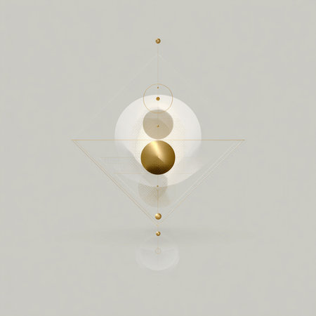 Abstract background with geometric shapes and golden balls. Vector illustration for your designの素材