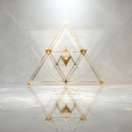 Abstract geometrical background with golden rhombus. 3d renderの素材