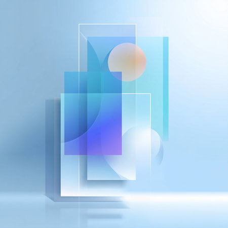 Abstract geometric background with blue and white rectangles. Vector illustration.の素材