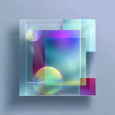 Abstract geometric background with transparent squares. Vector illustration. Eps 10.の素材