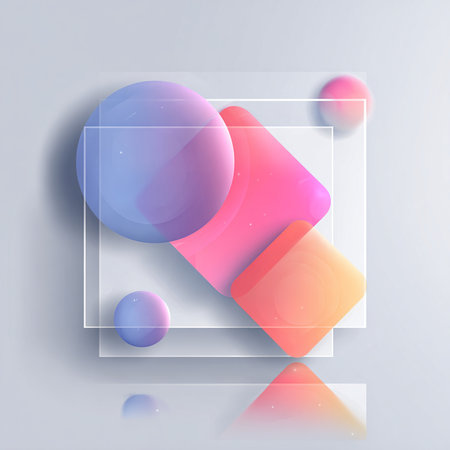 Abstract geometric background with transparent glass squares. Vector illustration for your designの素材