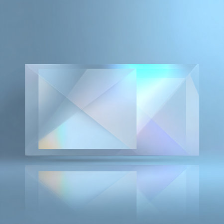 Abstract blue background with transparent glass cubes. Vector illustration for your designの素材
