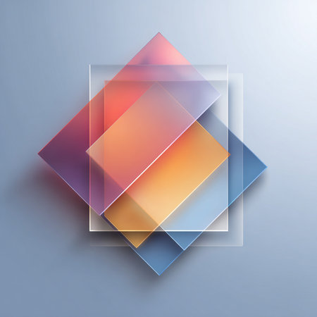 Colorful glass cubes on the gray background. Eps 10 vector file.の素材