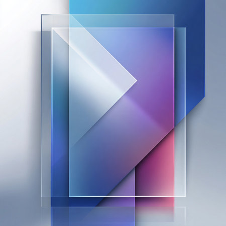 Abstract background with transparent glass squares on the blue background. Vector illustrationの素材