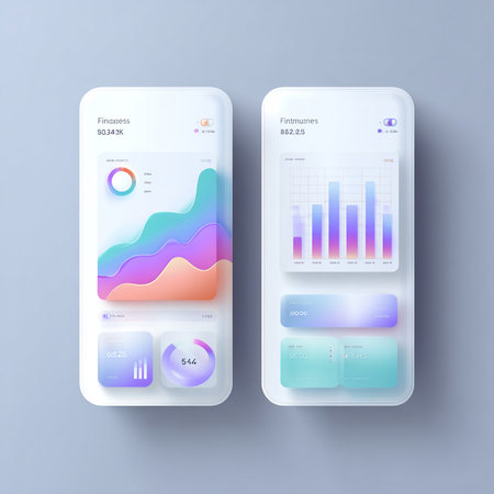 Modern UI/UX user interface for mobile phone or mobile application. Vector illustration.の素材
