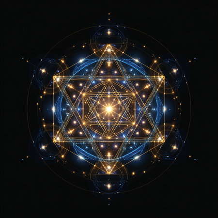 Sacred geometry symbol, sacred geometry illustration. Abstract mystic sign.の素材